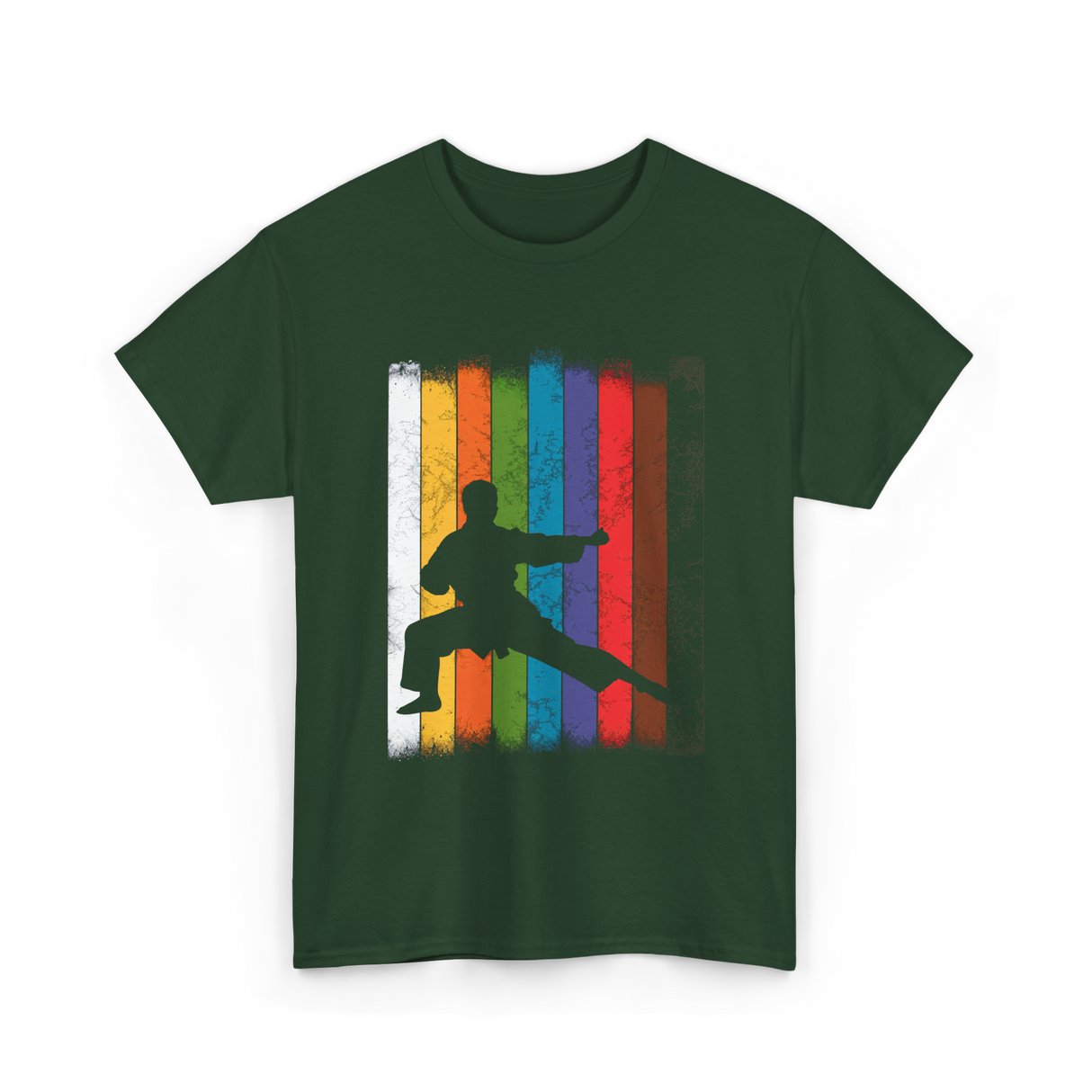 Karate Silhouette Martial Arts T-Shirt - Forest Green