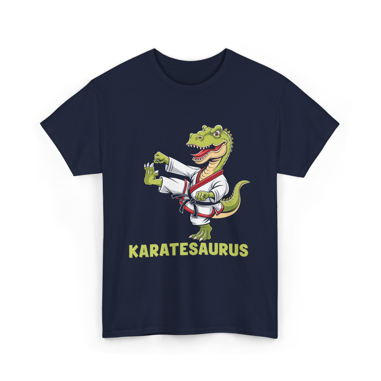 Karatesaurus Karate Dinosaur T-Shirt - Navy