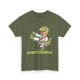 Karatesaurus Karate Dinosaur T-Shirt - Military Green