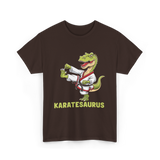 Karatesaurus Karate Dinosaur T-Shirt - Dark Chocolate