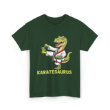 Karatesaurus Karate Dinosaur T-Shirt - Forest Green