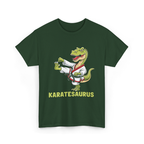 Karatesaurus Karate Dinosaur T-Shirt - Forest Green