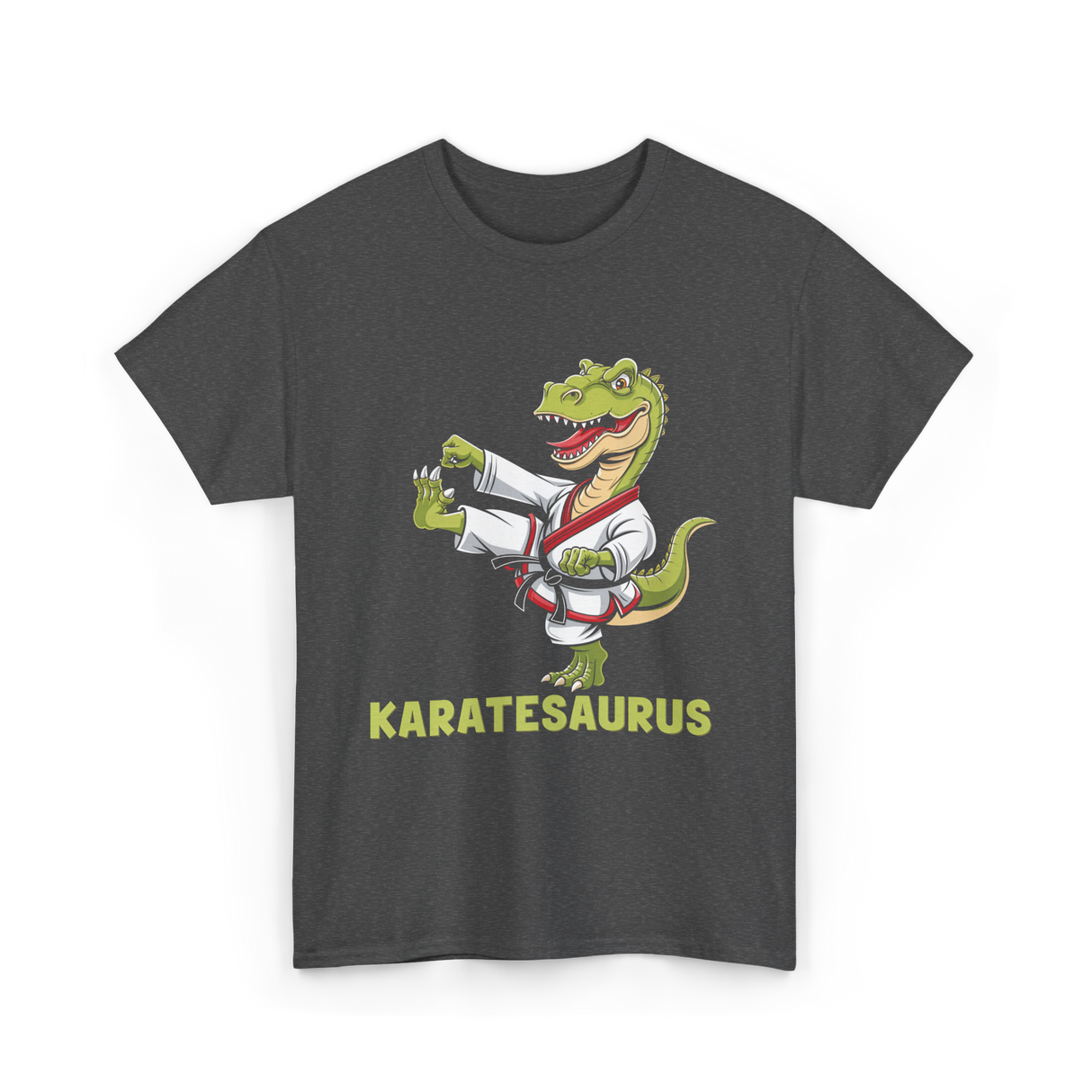 Karatesaurus Karate Dinosaur T-Shirt - Dark Heather