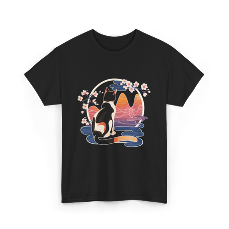 Kawaii Cat Japanese Art Cat T-Shirt - Black