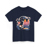 Kawaii Cat Japanese Art Cat T-Shirt - Navy