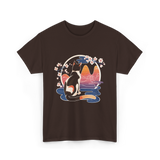 Kawaii Cat Japanese Art Cat T-Shirt - Dark Chocolate