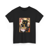 Kawaii Cat Ramen Anime Cat Lovers T-Shirt - Black