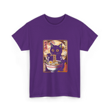 Kawaii Cat Ramen Anime Cat Lovers T-Shirt - Purple