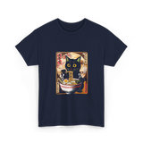 Kawaii Cat Ramen Anime Cat Lovers T-Shirt - Navy