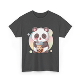 Kawaii Panda Drinks Boba Panda T-Shirt - Dark Heather