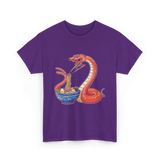 Kawaii Ramen Snake Art T-Shirt - Purple