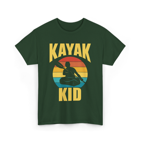 Kayak Kid Kayaking Adventure T-Shirt - Forest Green