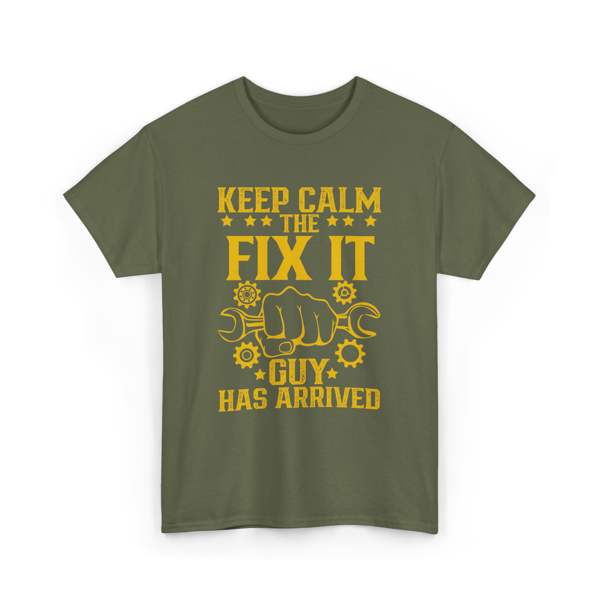 Keep Calm Fix It Guy Handyman T-Shirt - Military Green