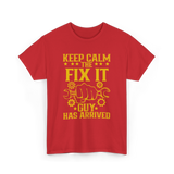 Keep Calm Fix It Guy Handyman T-Shirt - Red