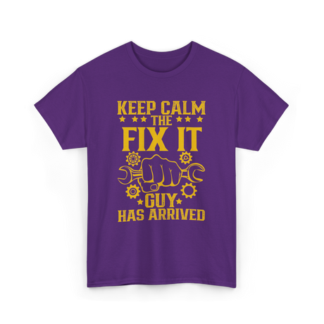 Keep Calm Fix It Guy Handyman T-Shirt - Purple