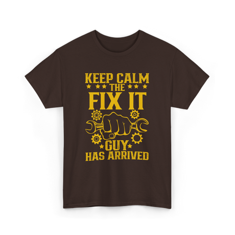 Keep Calm Fix It Guy Handyman T-Shirt - Dark Chocolate