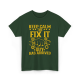 Keep Calm Fix It Guy Handyman T-Shirt - Forest Green