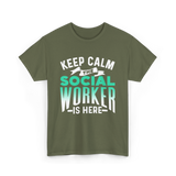 Keep Calm The Social Worker T-Shirt - Military Green