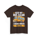 Keep My Bus Clean School Bus T-Shirt - Dark Chocolate