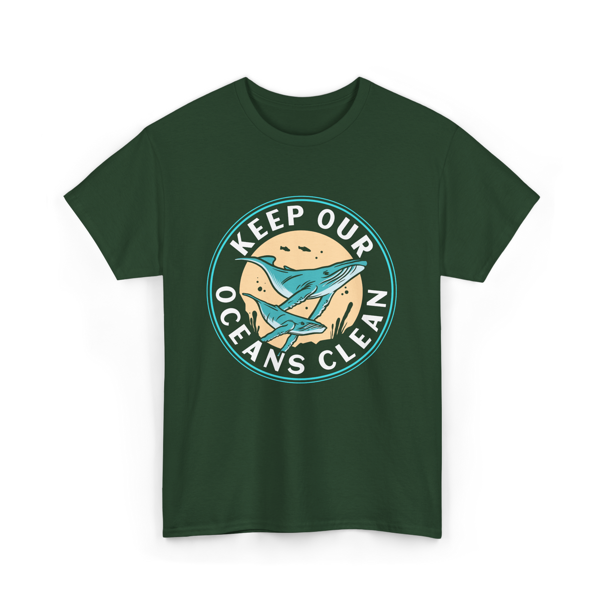 Keep Our Oceans Clean Ocean Protection T-Shirt - Forest Green