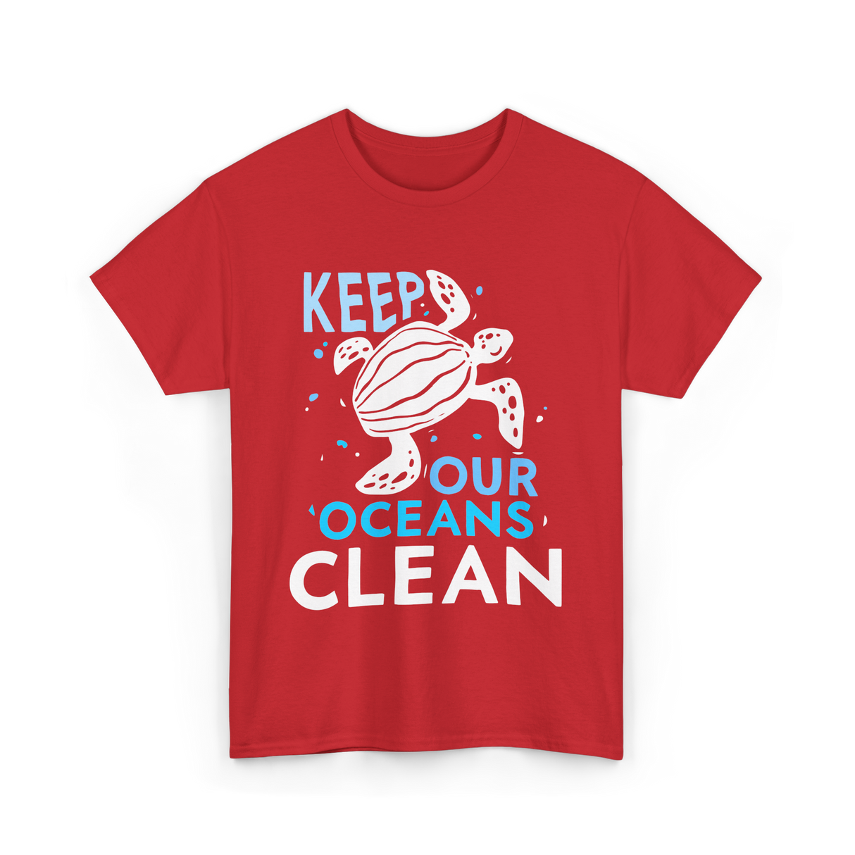 Keep Our Oceans Clean Ocean Protection T-Shirt - Red