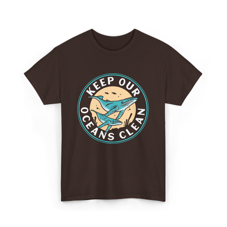 Keep Our Oceans Clean Ocean Protection T-Shirt - Dark Chocolate