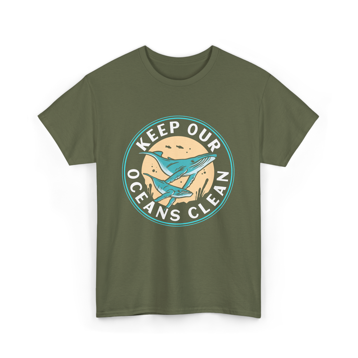 Keep Our Oceans Clean Ocean Protection T-Shirt - Military Green