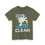 Keep Our Oceans Clean Ocean Protection T-Shirt - Military Green