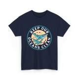 Keep Our Oceans Clean Ocean Protection T-Shirt - Navy