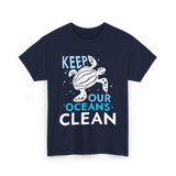 Keep Our Oceans Clean Ocean Protection T-Shirt - Navy