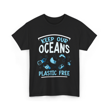 Keep Our Oceans Plastic Free Ocean T-Shirt - Black