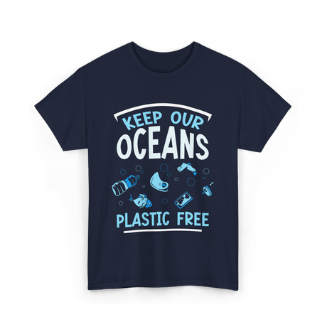 Keep Our Oceans Plastic Free Ocean T-Shirt - Navy