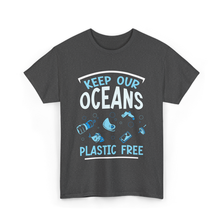 Keep Our Oceans Plastic Free Ocean T-Shirt - Dark Heather