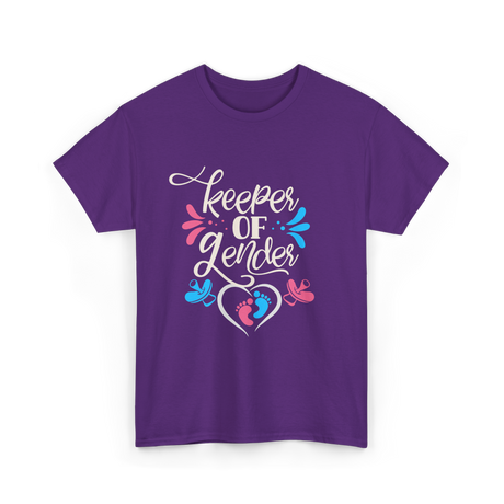 Keeper Of Gender Gender Reveal T-Shirt - Purple