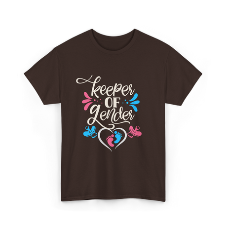 Keeper Of Gender Gender Reveal T-Shirt - Dark Chocolate