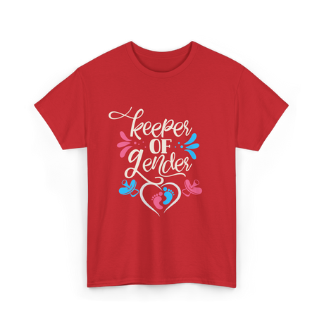 Keeper Of Gender Gender Reveal T-Shirt - Red