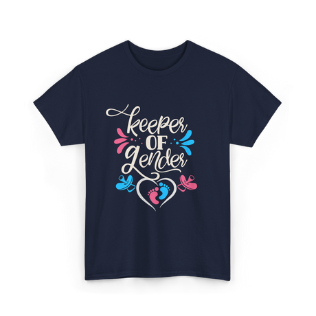 Keeper Of Gender Gender Reveal T-Shirt - Navy