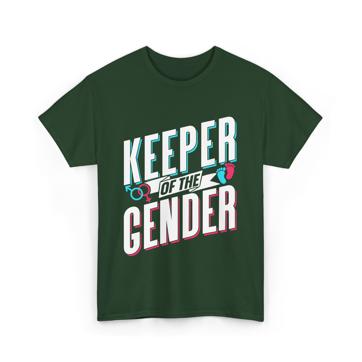 Keeper Of The Gender Gender Reveal T-Shirt - Forest Green