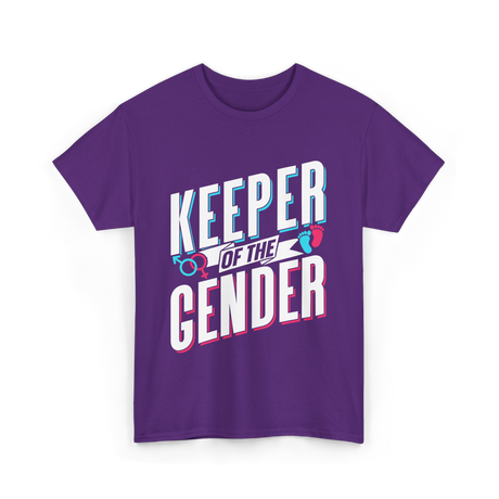 Keeper Of The Gender Gender Reveal T-Shirt - Purple