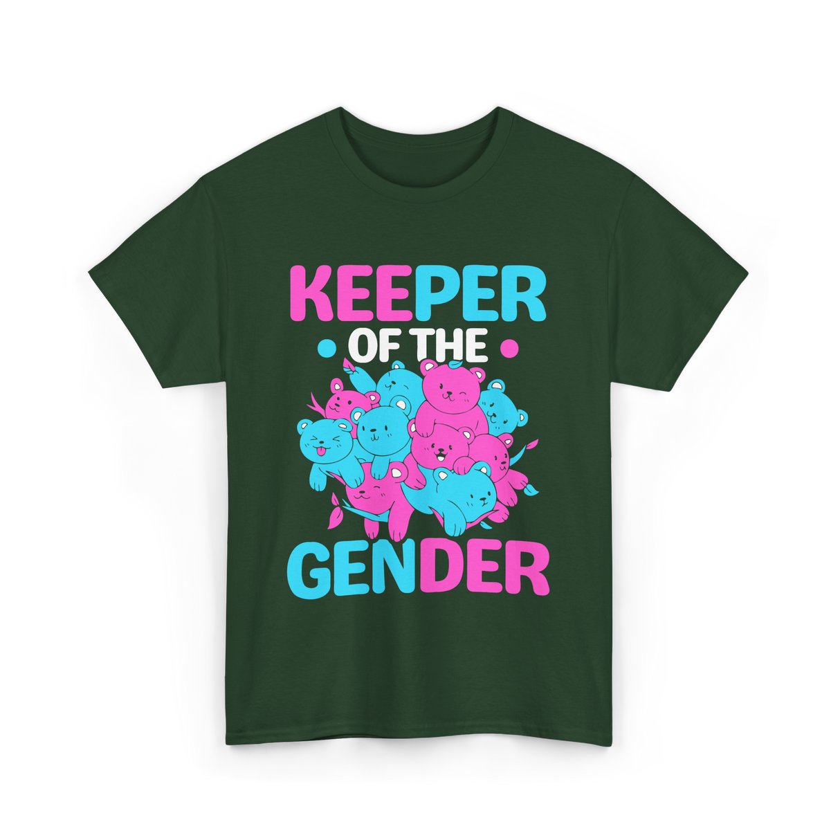 Keeper of the Gender Gender Reveal T-Shirt - Forest Green