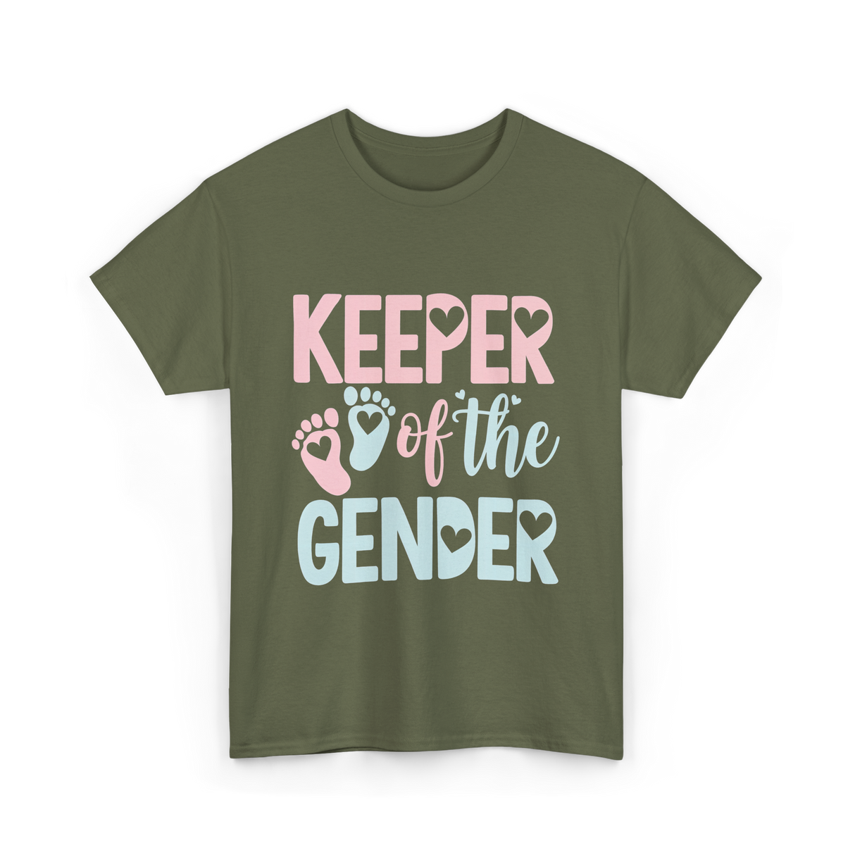 Keeper of the Gender Gender Reveal T-Shirt - Military Green