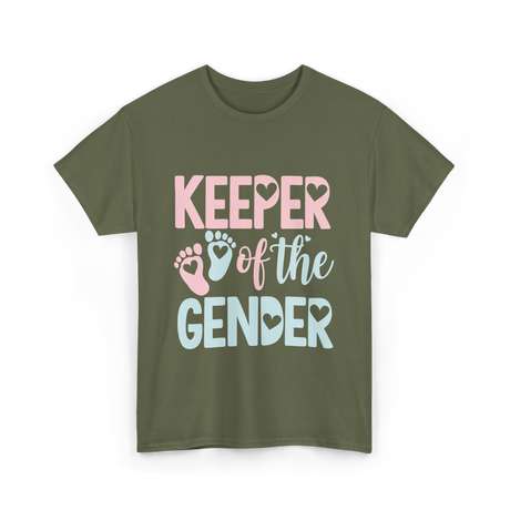 Keeper of the Gender Gender Reveal T-Shirt - Military Green