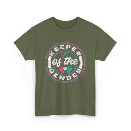 Keeper of the Gender Gender Reveal T-Shirt - Military Green