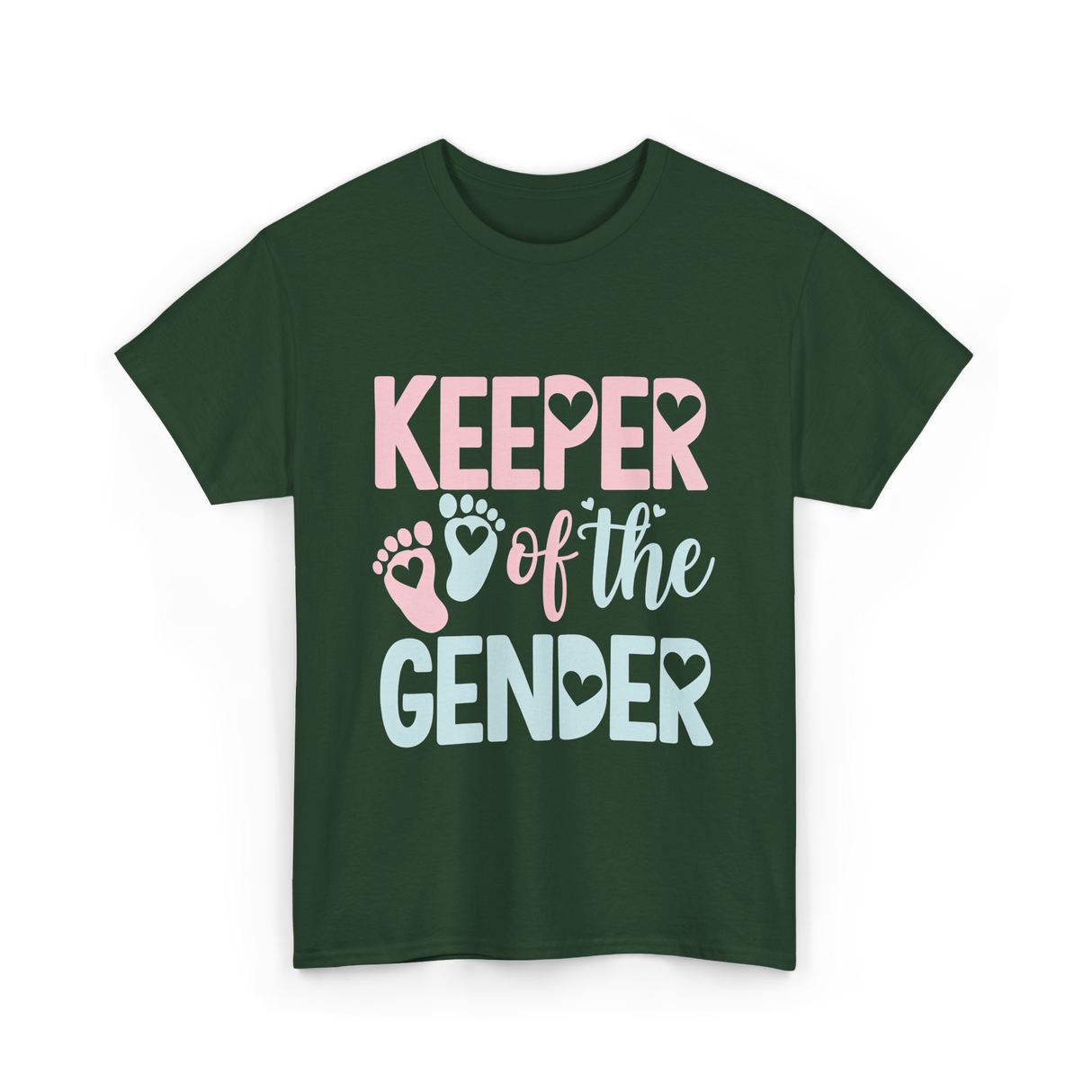 Keeper of the Gender Gender Reveal T-Shirt - Forest Green