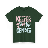 Keeper of the Gender Gender Reveal T-Shirt - Forest Green