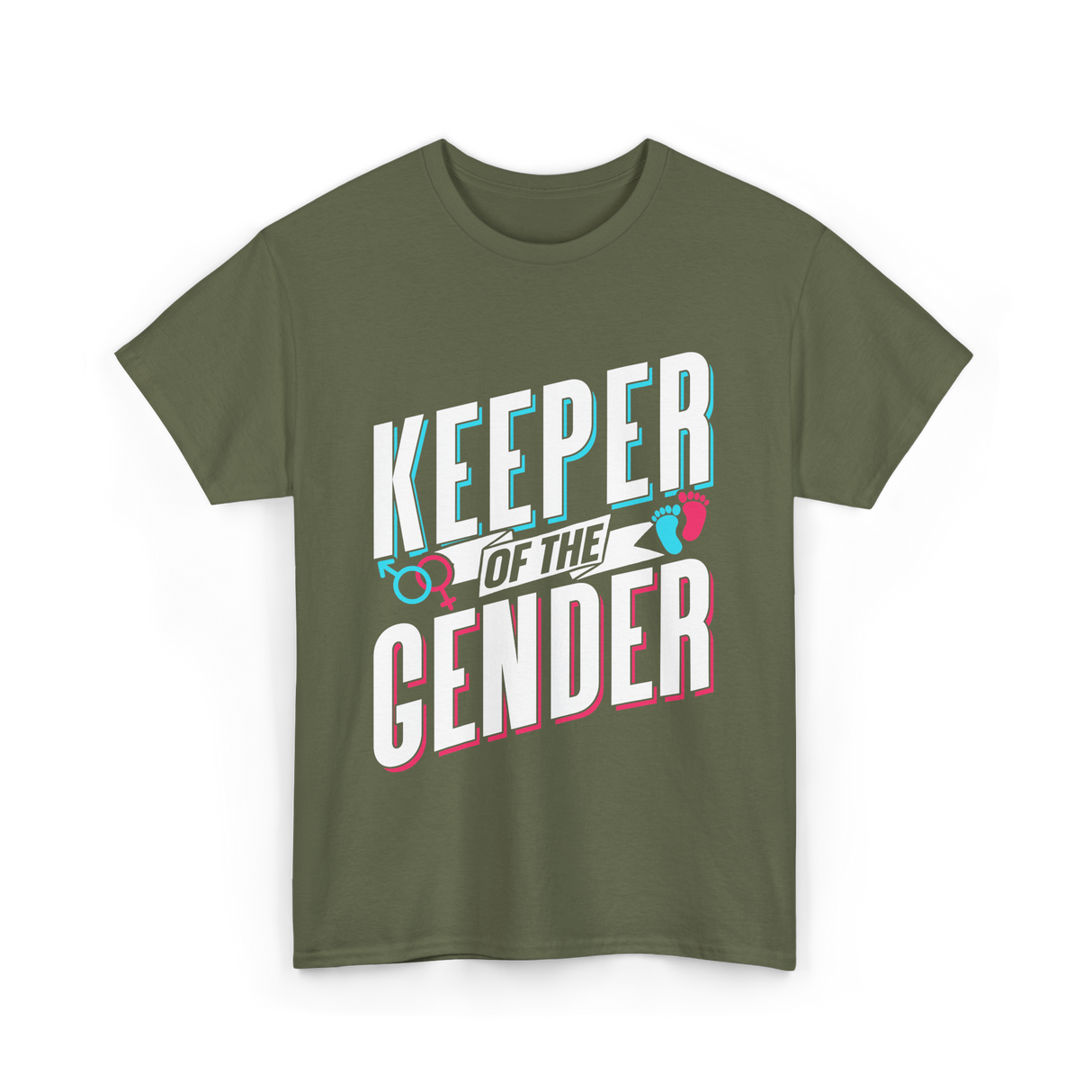 Keeper Of The Gender Gender Reveal T-Shirt - Military Green