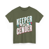 Keeper Of The Gender Gender Reveal T-Shirt - Military Green