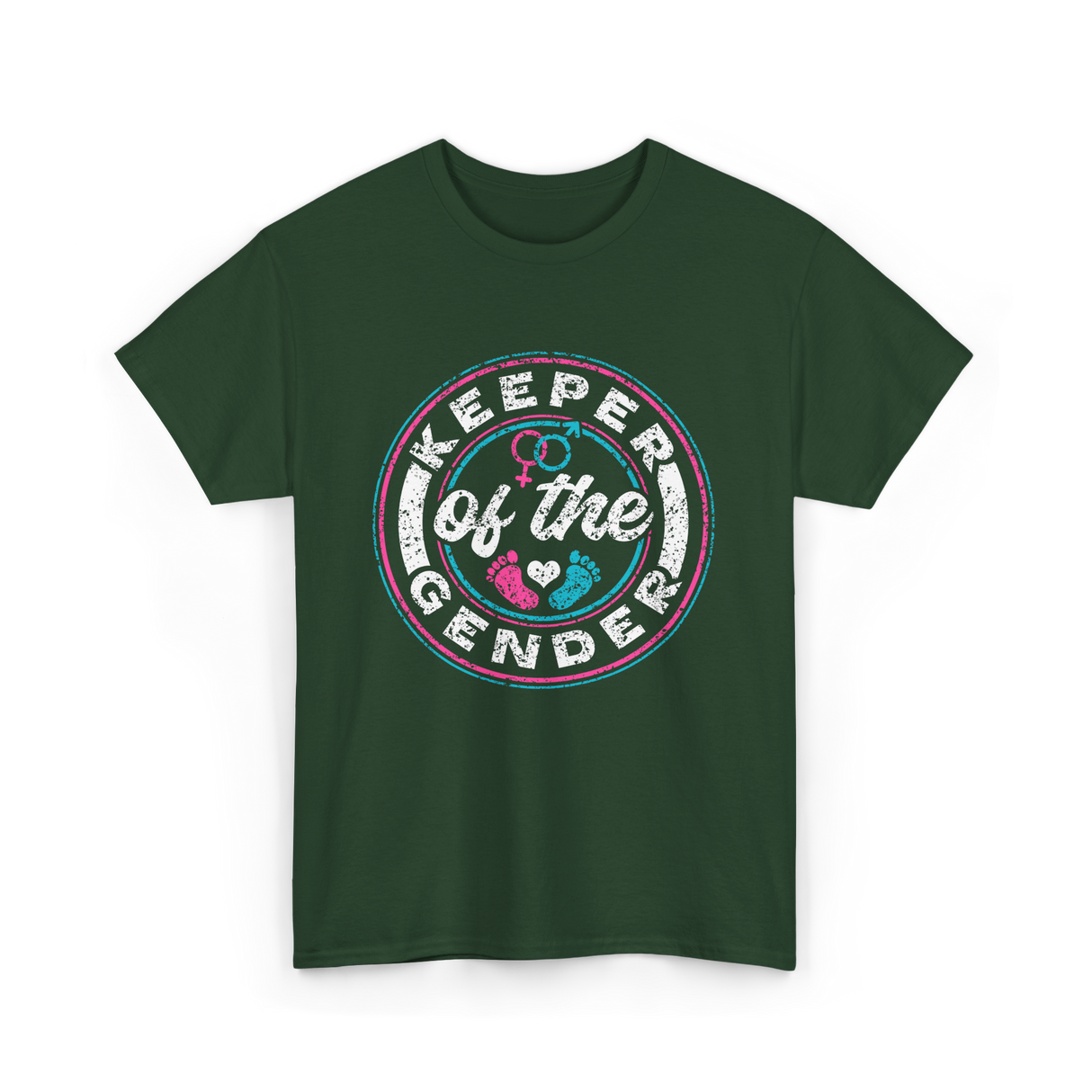 Keeper of the Gender Gender Reveal T-Shirt - Forest Green