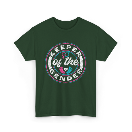 Keeper of the Gender Gender Reveal T-Shirt - Forest Green