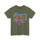 Keeper Of The Gender Gender Reveal T-Shirt - Military Green